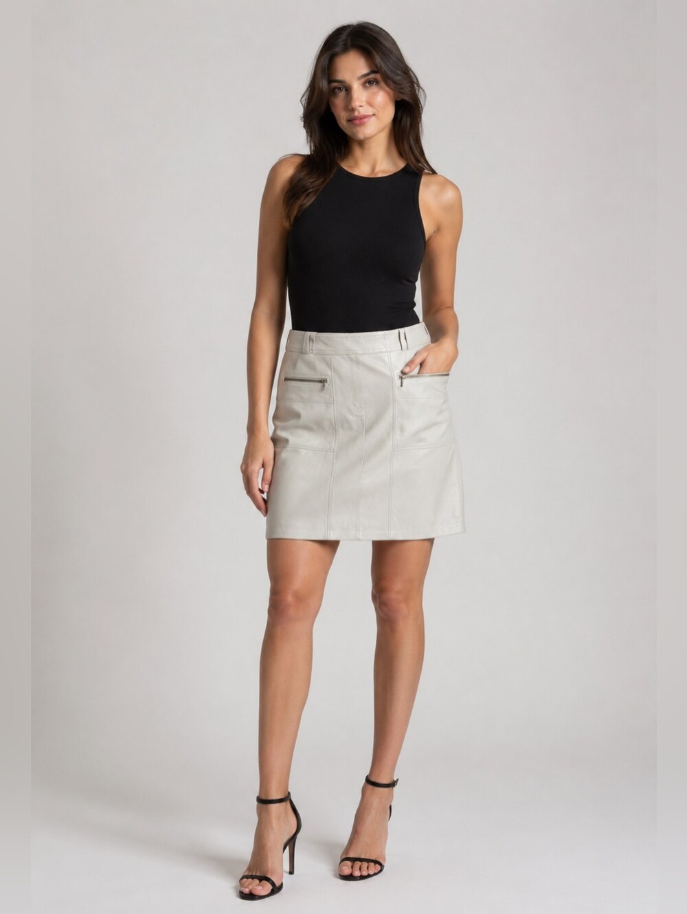 VS2 by VAKKO LEATHER SKIRT